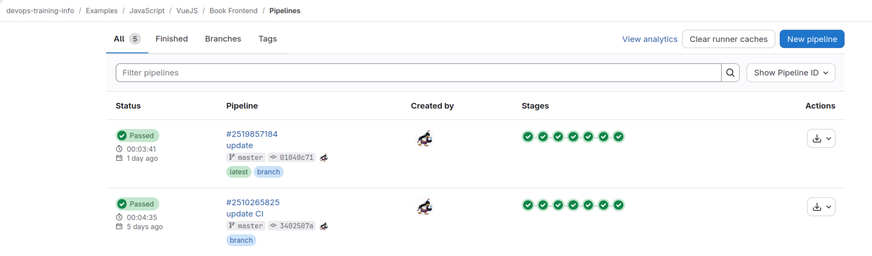 Book Frontend - pipelines